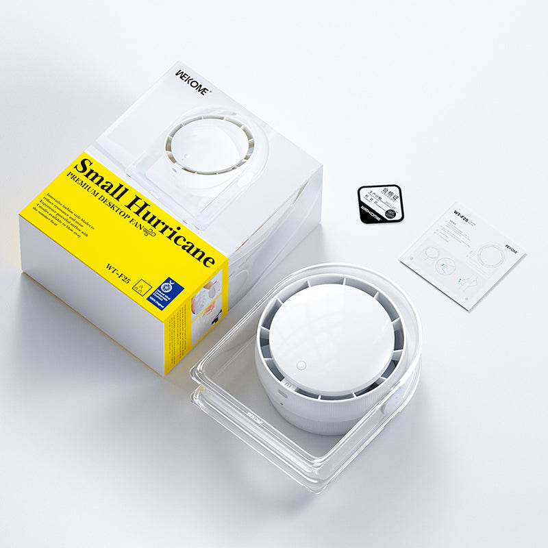 WEKOME F25 Small Hurricane Premium Desktop Fan 4000mAh 4 Wind Speed Tabletop Fan WEKOME F25 Small Hurricane Premium Desktop Fan 4000mAh 4 Wind Speed Tabletop Fan